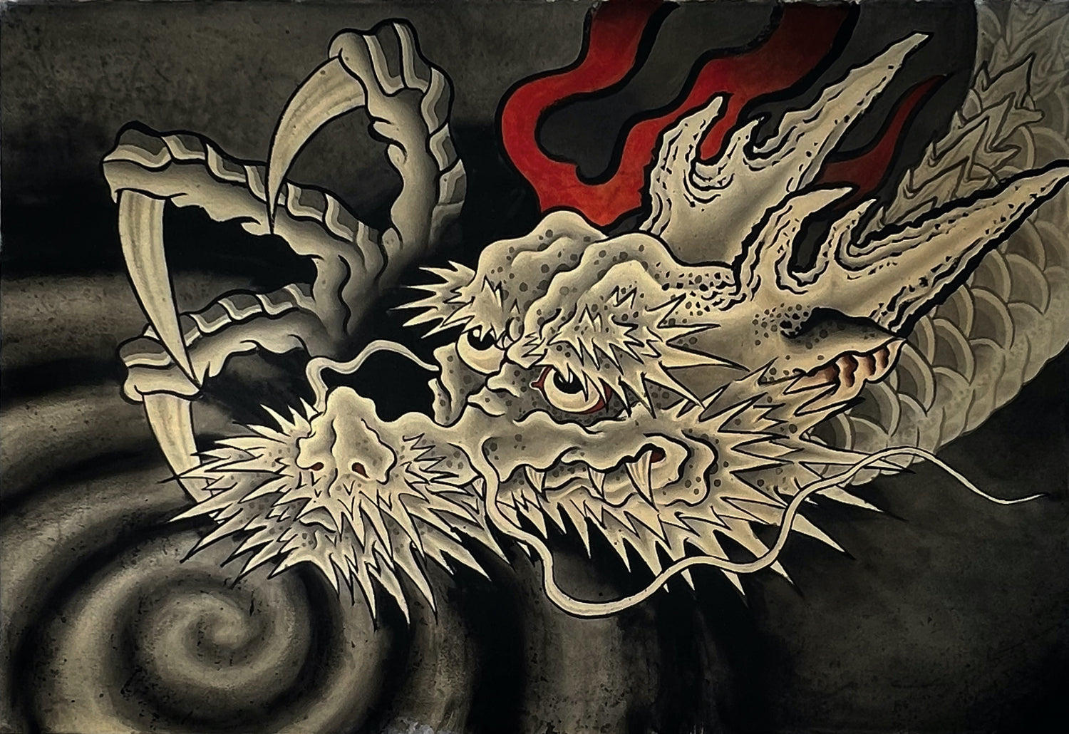 Japanese Sumi Painting- Ryu- Dragon- Ink- Brush 